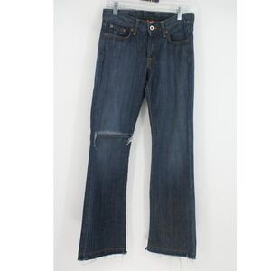 Lucky Brand Sweet N Low Jeans Womens 2/26 Dark Wash Distressed Bootcut USA Made